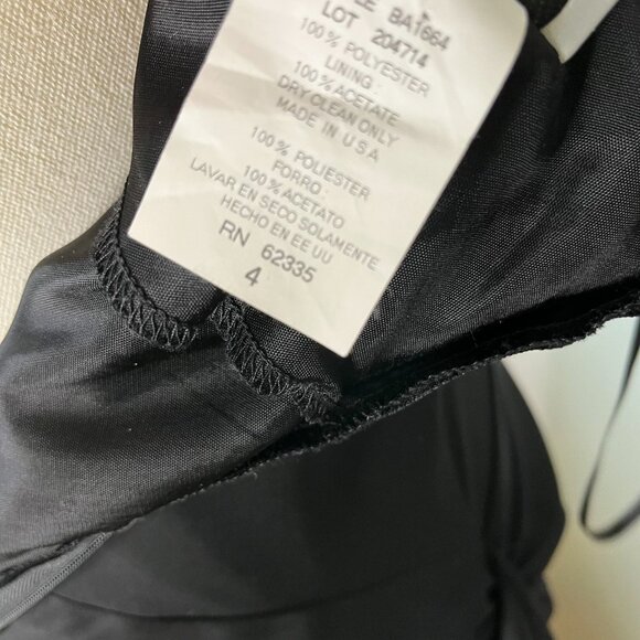 Vintage Y2K Betsy & Adam Black Halter Ruffle Back Long Gown Black Tie Dress Sz 4 - Picture 9 of 10